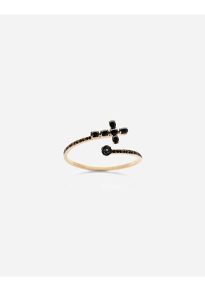 Dolce & Gabbana Family Yellow Gold Bracelet With Cross, Black Sapphire And Jade - Woman Bracelets Gold S