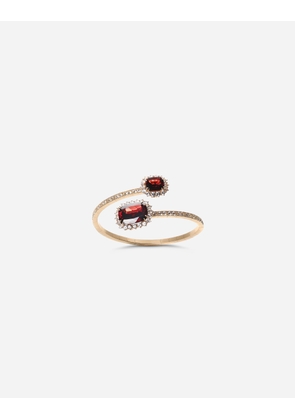 Dolce & Gabbana Heritage Yellow Gold Bracelet With Rodolith Garnet And Colourless Sapphire - Woman Bracelets Gold S