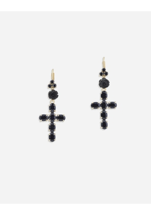 Dolce & Gabbana Yellow Gold Family Earrings With Black Sapphires - Woman Earrings Gold Metal Onesize
