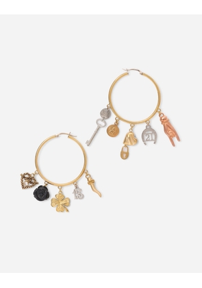 Dolce & Gabbana Good Luck Earrings In 18kt Yellow, White And Red Gold With Lucky Charms - Woman Earrings Multicolor Metal Onesize