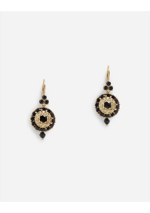 Dolce & Gabbana Hook-fastening Earrings With Black Sapphires - Woman Earrings Gold Onesize