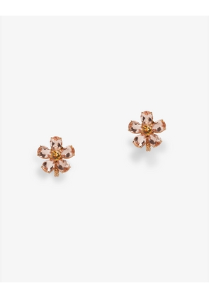 Dolce & Gabbana Red Gold Flower Earrings - Woman Earrings Gold Onesize