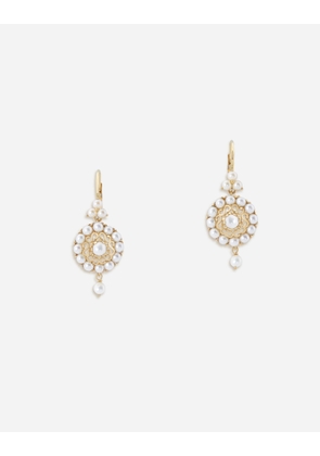 Dolce & Gabbana Romance Earrings In Yellow Gold With Pearls - Woman Earrings Gold Onesize