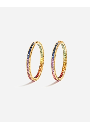 Dolce & Gabbana Multi-colored Sapphire Hoop Earrings - Woman Earrings Gold Gold Onesize