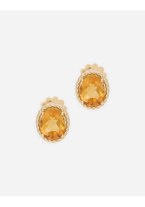 Dolce & Gabbana Anna Earrings In Yellow Gold 18kt With Citrines - Woman Earrings Gold Gold Onesize