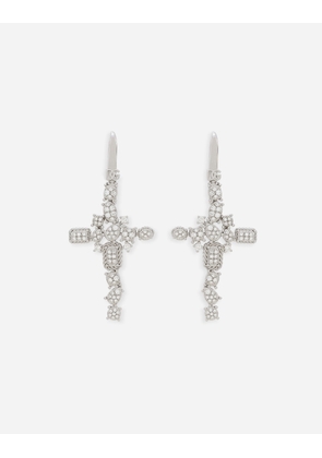 Dolce & Gabbana Easy Diamond Pendant In White Gold 18kt And Diamonds Pavè - Woman Earrings White Gold Onesize