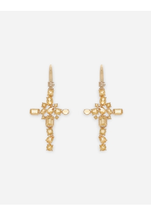 Dolce & Gabbana Anna Earrings In Yellow Gold 18kt With Citrine Quartzes - Woman Earrings Gold Gold Onesize