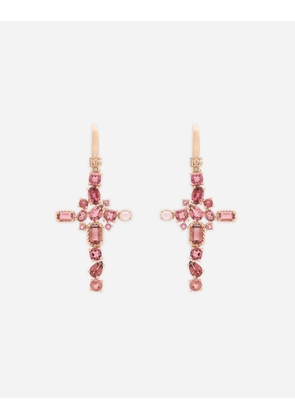 Dolce & Gabbana Anna Earrings In Red Gold 18kt With Pink Tourmalines - Woman Earrings Red Gold Onesize