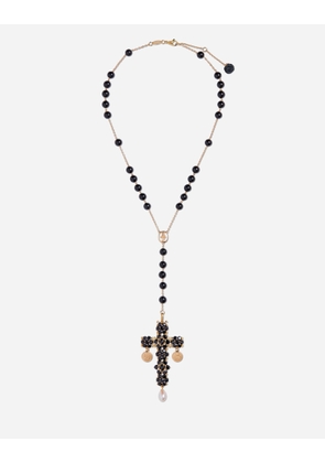 Dolce & Gabbana Tradition Rosary In Yellow Gold Black Sapphires - Woman Necklaces Gold Metal Onesize