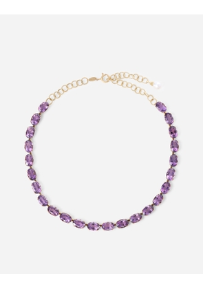 Dolce & Gabbana Anna Necklace In Yellow 18kt Gold With Amethysts - Woman Necklaces Gold Onesize