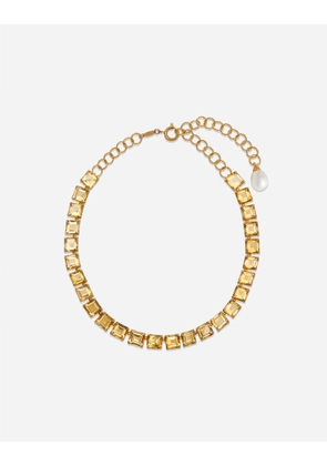 Dolce & Gabbana Anna Necklace In Yellow Gold With Citrine Quartzes - Woman Necklaces Gold Gold Onesize