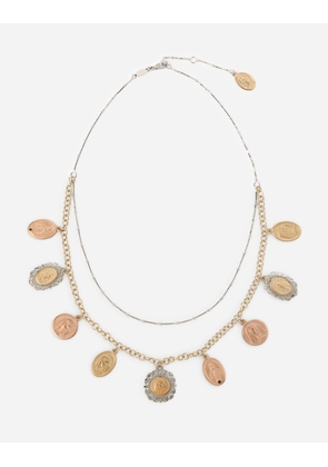Dolce & Gabbana Sicily Necklace In Yellow, Red And White 18kt Gold With Medals - Woman Necklaces Multicolor Metal Onesize