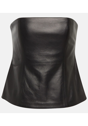 CO Essentials leather bustier top