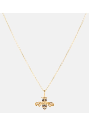 Sydney Evan Bumblebee 14kt gold necklace with diamonds and sapphires