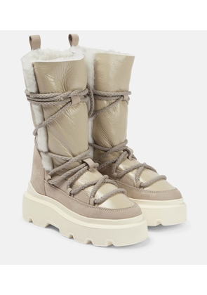 Inuikii Leather shearling-trimmed snow boots
