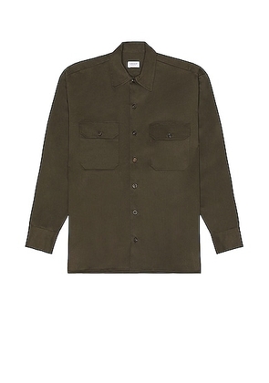 Ghiaia Cashmere Working Shirt in Forest - Olive. Size M (also in ).