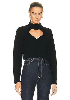 ALAÏA Heart Sweater in Noir - Black. Size 40 (also in 38, 42).