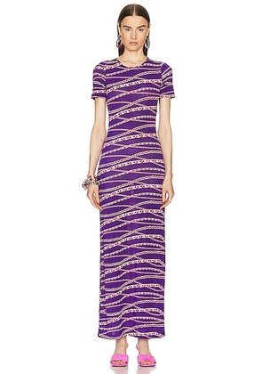 RABANNE Maxi Dress in Red Punk Chain - Purple. Size 42 (also in 36).