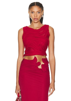 Di Petsa For Fwrd Wetlook Two Strap Top in Red - Red. Size M (also in L, XS).
