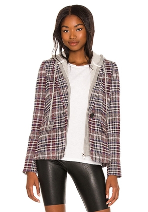 Central Park West Coco Plaid Blazer in Red. Size M.