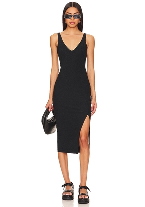 Beyond Yoga Spacedye Inspire Midi Dress in Black. Size L, XL, XS.