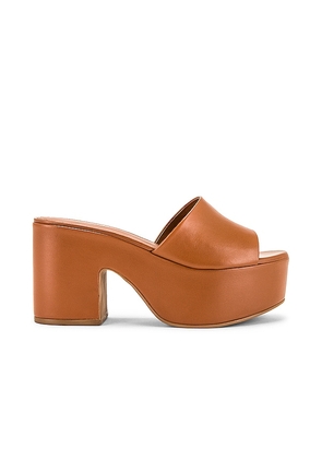 Larroude The Miso Platform Sandal in Brown. Size 8, 8.5.
