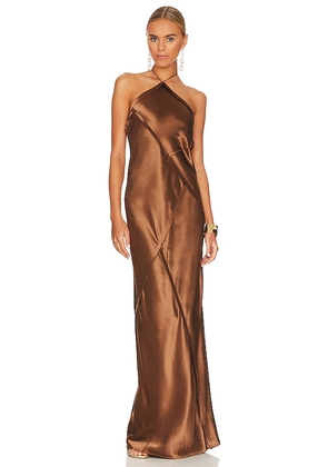 retrofete Sylvia Dress in Metallic Bronze. Size S.