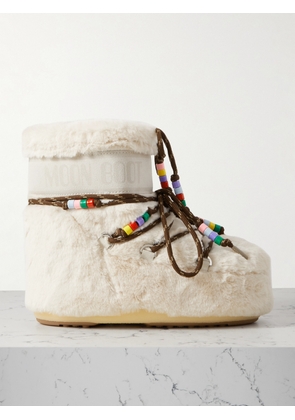 Moon Boot - Icon Low Embellished Faux-fur And Suede-trimmed Shell Snow Boots - Cream - 39/41,42/44,36/38
