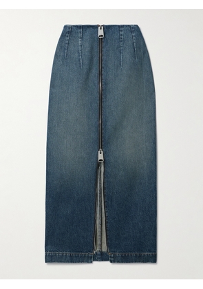 KHAITE - Ruly Denim Midi Skirt - Blue - US0,US2,US4,US6,US8,US10,US12