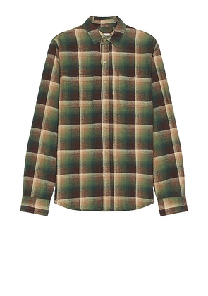 Schott Plaid Cotton Flannel Shirt in Dark Green. Size XL/1X.