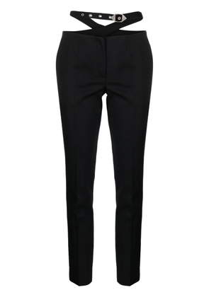 The Attico waist-strap wool trousers - Black