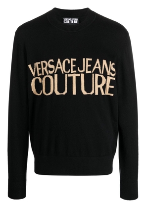 Versace Jeans Couture intarsia-knit crew-neck jumper - Black
