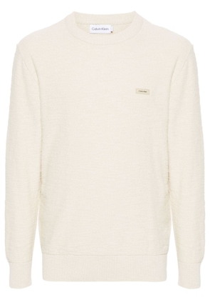 Calvin Klein appliqué-logo knitted jumper - Neutrals