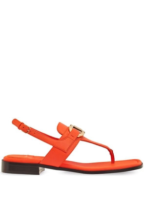 Ferragamo Gancini leather flat sandals - Orange