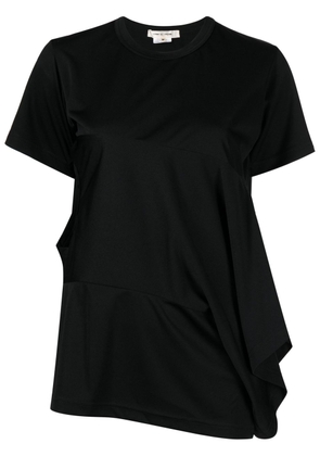 Comme Des Garçons draped-detailing short-sleeve T-shirt - Black