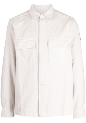 Belstaff logo-patch corduroy cotton shirt - Neutrals