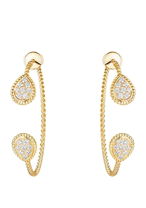 Boucheron Yellow Gold And Diamond Serpent Bohème Hoop Earrings