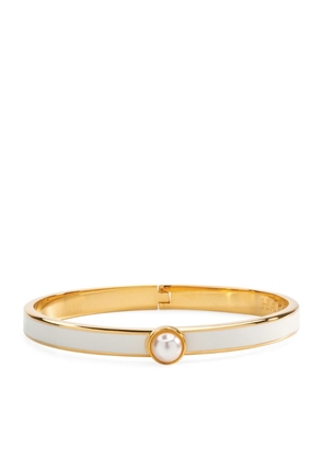 Halcyon Days Gold-Plated Cabochon Pearl Bangle