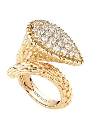 Boucheron Yellow Gold And Diamond Serpent Bohème Ring