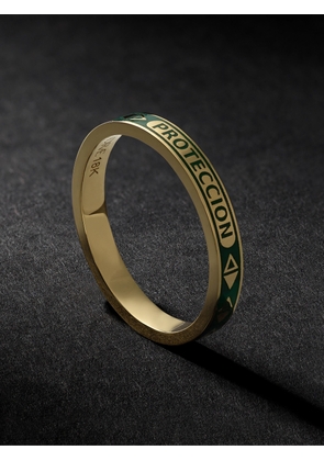 Foundrae - 18-Karat Gold and Enamel Ring - Men - Green - M