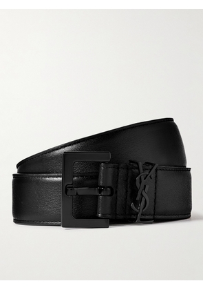 SAINT LAURENT - 3cm Full-Grain Leather Belt - Men - Black - EU 80