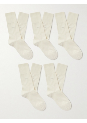 CDLP - Five-Pack Bamboo-Blend Socks - Men - White - EU 39/42