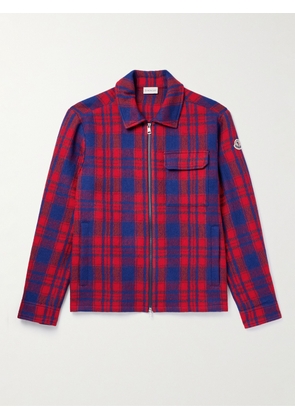 Moncler - Checked Wool Zip-Up Overshirt - Men - Red - S