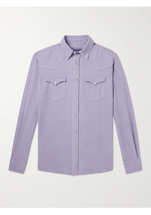 Ralph Lauren Purple Label - Garment-Dyed Lyocell-Twill Western Shirt - Men - Purple - S