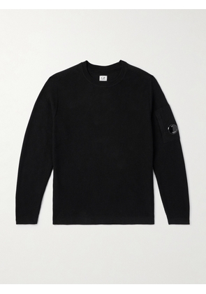 C.P. Company - Logo-Appliquéd Ribbed Sea Island Cotton Sweater - Men - Black - IT 44