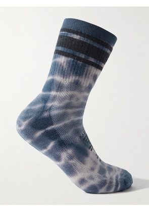 Satisfy - Tie-Dyed Stretch Merino Wool-Blend Socks - Men - Blue - EU 39/42