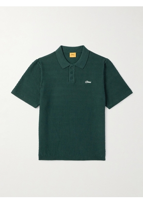 DIME - Logo-Embroidered Textured-Knit Cotton Polo Shirt - Men - Green - S