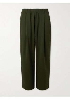 DIME - Straight-Leg Pleated Logo-Embroidered Twill Trousers - Men - Green - S