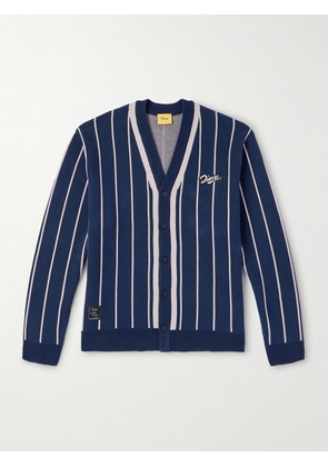 DIME - Logo-Appliquéd Striped Cotton Cardigan - Men - Blue - S