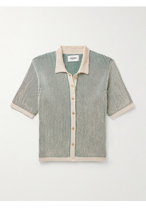 Corridor - Plated Ribbed Cotton Shirt - Men - Green - S